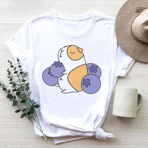 Cartoon Cute Hamster Cartoon Cute Hamster Baby Round Neck Big Size Round Neck Black T-shirt Woman Tops
