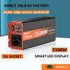 Pure Sine Wave Inverter DC 12V To AC 220V 50HZ EU Socket 3500W LED Voltmeter Converter Transformer
