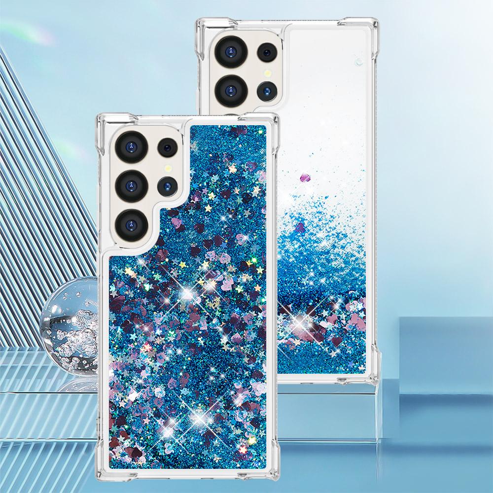 Блестящий Жидкий Чехол-Блестка с Песком для Samsung Galaxy S25 Edge S24 S23 S22 Ultra S21 Plus S20 FE 5G Противоударный Прозрачный Чехол