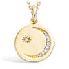 [R1702] - Gold Plated Pendant 'Au Clair De Lune' Golden White - 15 Mm