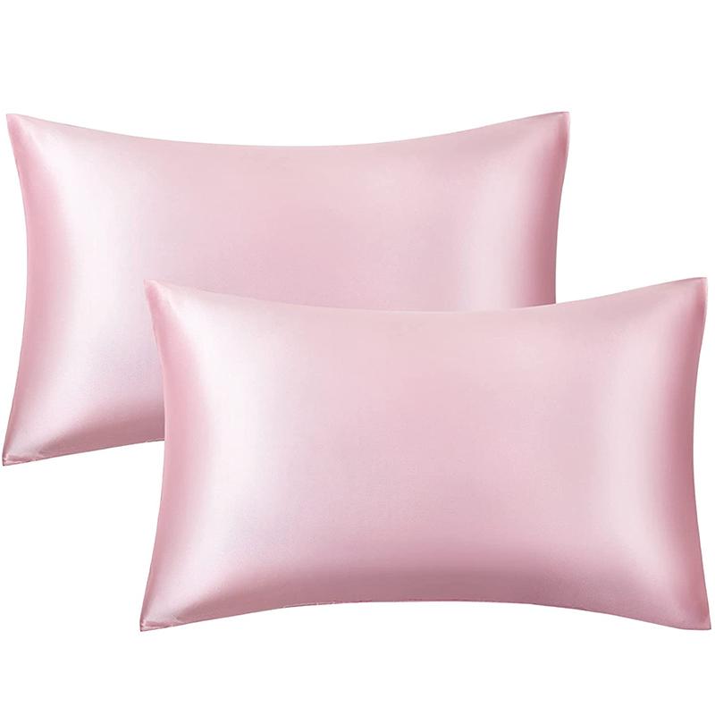 Набор из 2 атласных наволочек — воздушные шелковые наволочки для волос и кожи, 2 комплекта атласных наволочек с застежкой-конвертом