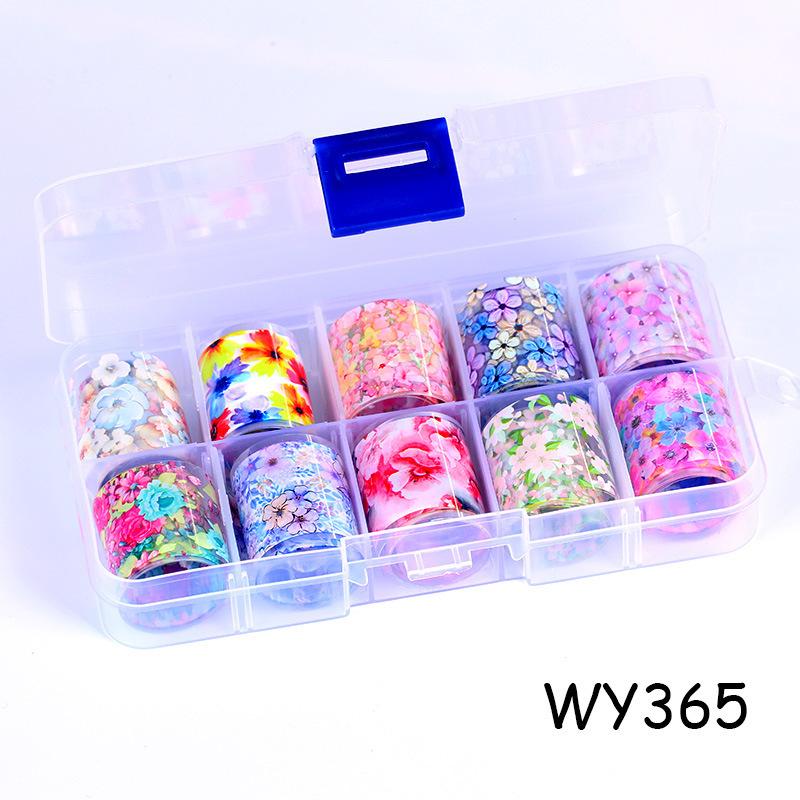 10 шт./кор. голографическая переводная фольга для ногтей, золотая пленка для слайдера, клейкая бумага, звездная наклейка для ногтей, набор для самостоятельного украшения