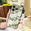 Back Cover Anti-knock Phone Case For Realme C53/Narzo N53 Wrist Strap Phone Holder Dirt-resistant Waterproof Ring Flower