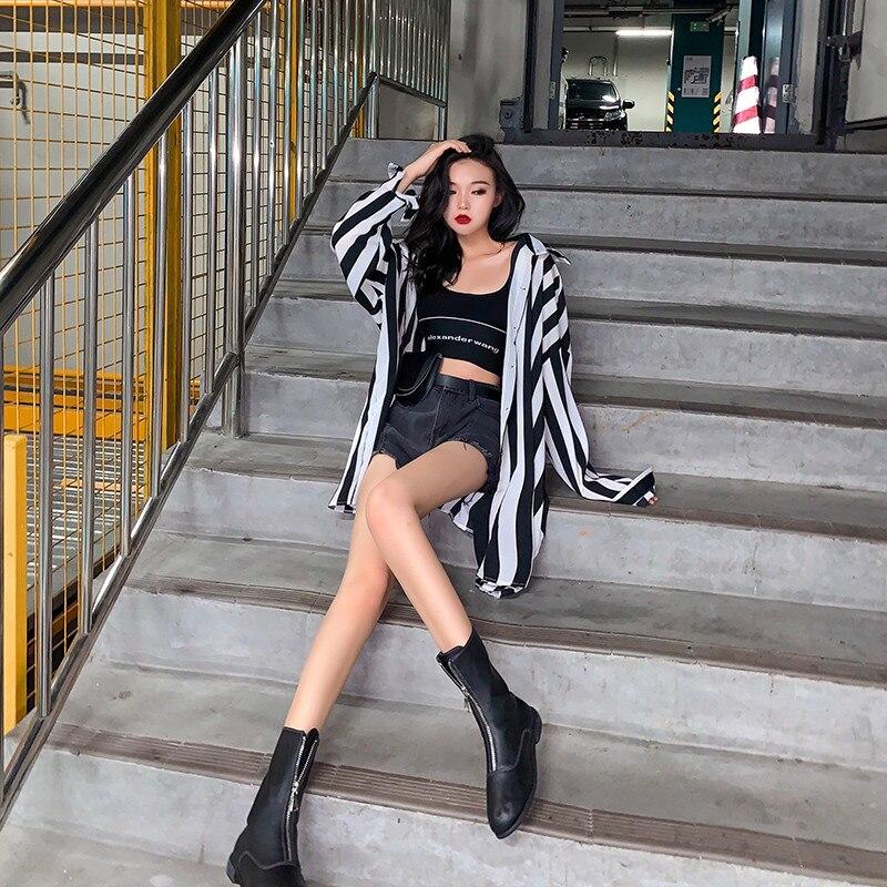 RUGOD Осенние новые свободные полосатые рубашки с длинными рукавами, женские топы