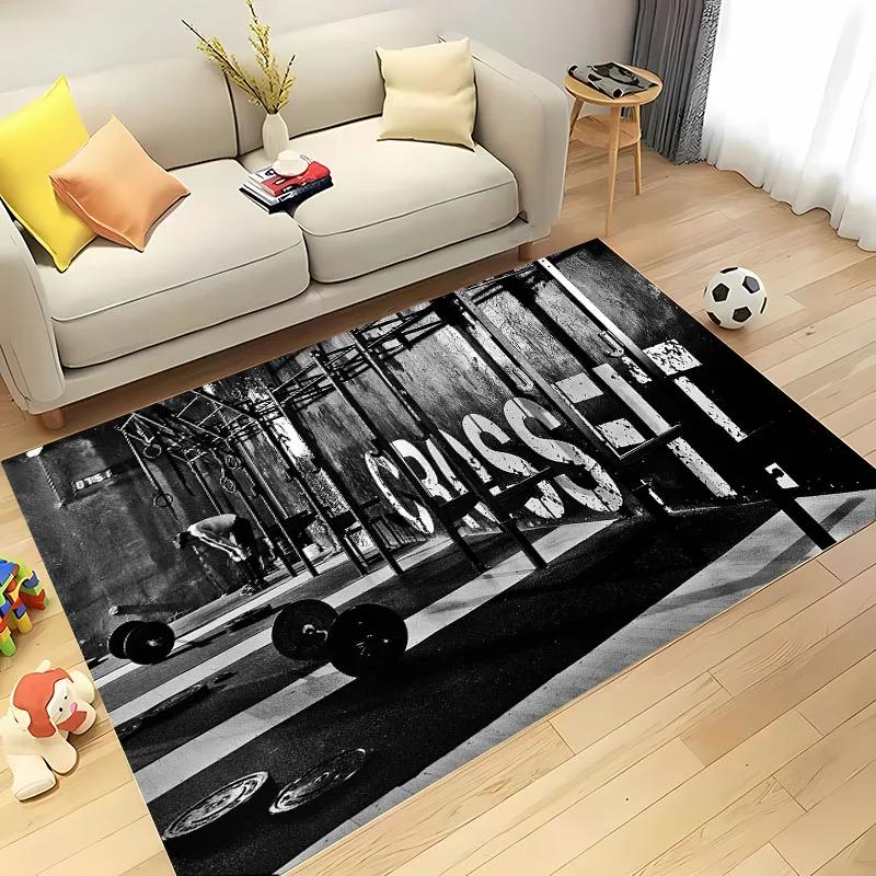 3D Printing GYM Theme Large Area Carpets for Home Living Room  Children's Bedroom Sofa Doormat Kitchen Floor Rugs Anti-slipDecor