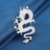 Vintage Chinese Animal Dragon Metal Brooches For Men Badge Suit Coat Corsage Lapel Pins  Jewelry Clothing Accessories