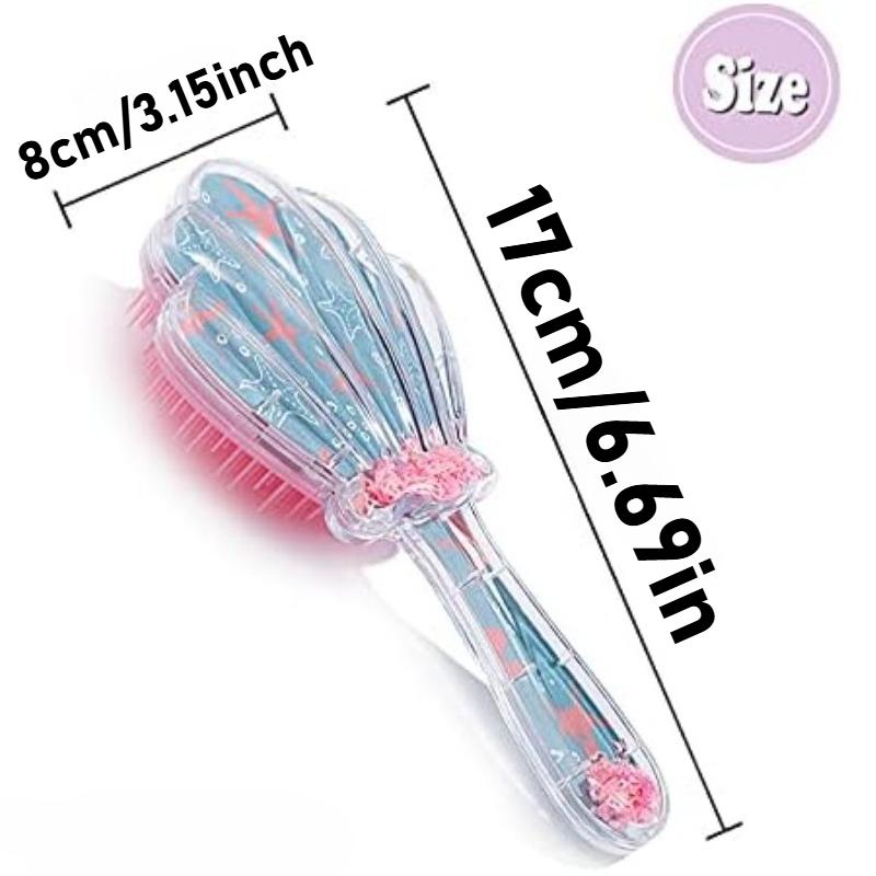 Распутывающая расческа для волос Русалка Распутывающая расческа для волос Расческа Ракушка с блестками Расческа Массаж кожи головы Распутыватель для сухих влажных волос Ребенок Девочка