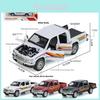 Металлическая модель автомобиля Toyota Hilux со светом, звуком и открывающимися дверями для детей, коллекционеров