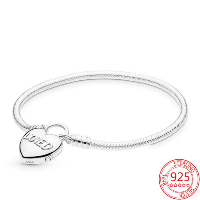925 Sterling Silver Basic Chain Moments Silver Bracelet ,Fallen Leaves Chain Clasp Bracelet Rope Charm Fit Original Pan Jewelry
