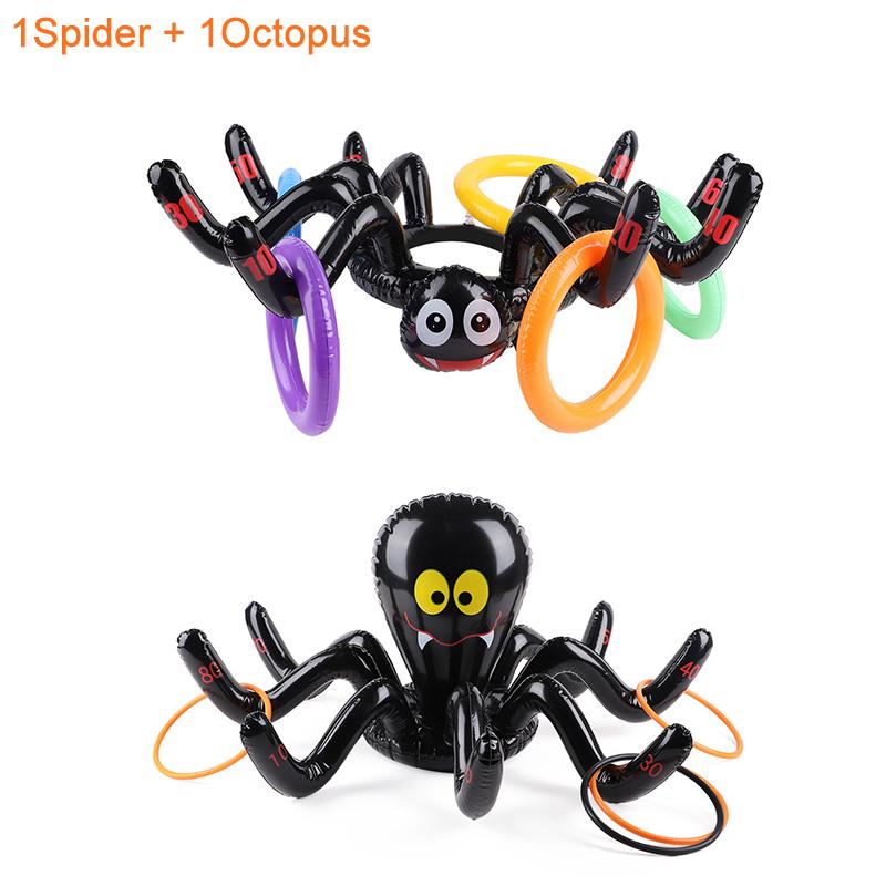 Halloween Ring Toss Game Inflatable Spider Octopus Ring Toss Toy Family Games Kids Halloween Party Favors Supplies Gifts 2025