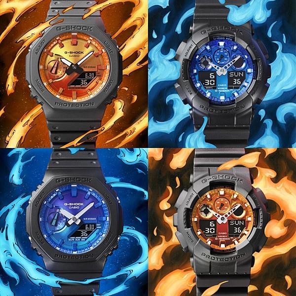 Casio Мужские часы G-SHOCK GA-100FL-1AJF [G-SHOCK Flame inside Series] Круглые часы из черной смолы