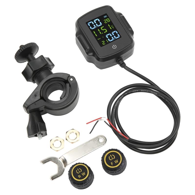 Мотоциклетная система контроля давления в шинах TPMS с 2 внешними датчиками, Системы сигнализации шин для мотоциклов, Реальное время, Зарядка от USB 12 В