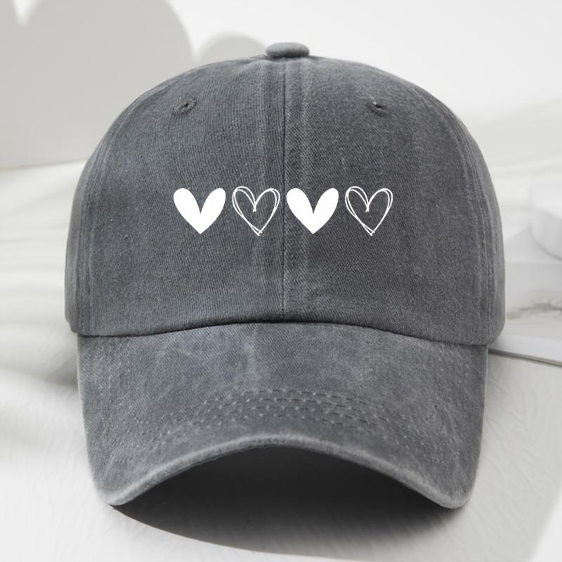Soft And Heart-Shaped Design Adjustable Retro Unisex Baseball Cap Outdoor Sports Fishing Camping Fashionable Hat