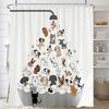 Cartoon Animal Shower Curtain Cute Cat and Dog Bath Curtain with Hooks, Waterproof Shower Curtain, Shower Curtains for Bathroom