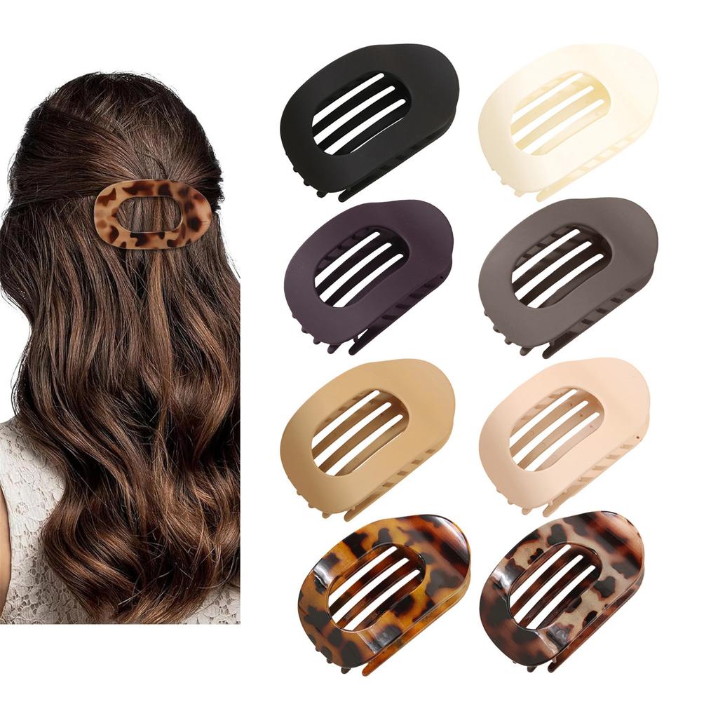 Плоская заколка для волос, овальный коготь, зажим для женщин и девочек, французские заколки сильной фиксации для густых тонких волос, удобные изогнутые конструкции