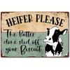 1pc, Farm Cow Metal Sign The Butter Done Slid Off Your Biscuit, Wall Panel Retro Art Decor For Home Bedroom Bar Cafe Farm