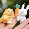 Cartoon Style Resin Sleeping Animals Pig Rabbit Cat Dog Miniatures For Fairy Gardens