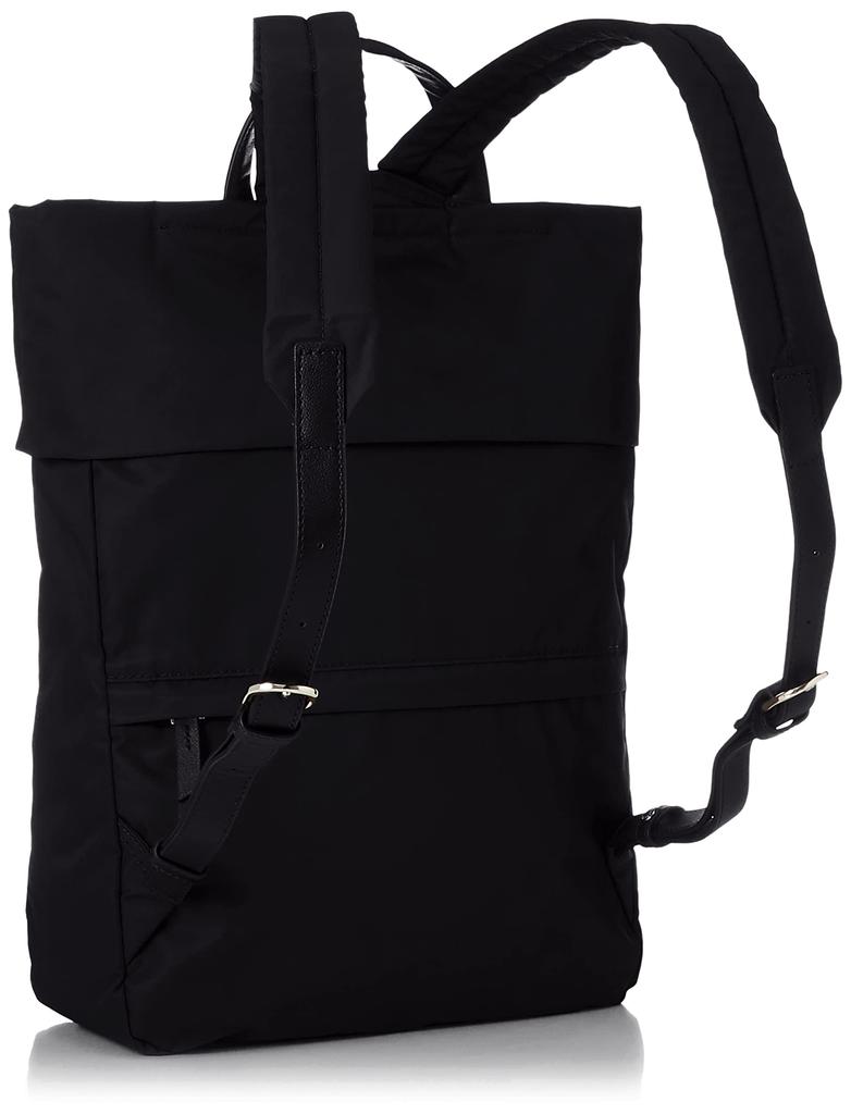 Recycled Nylon X Cow Leather Wrap Black [Isaac] Backpack, Backpack, Women's, 2001004, (10)