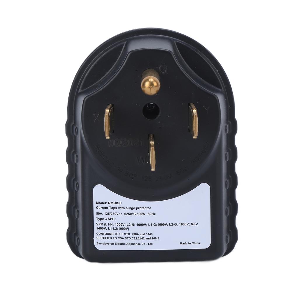 Защита от перенапряжения для RV 125 250 В 50 А Вилка-адаптер папа к 50 А мама 3150 Дж со светодиодным индикатором для туристических прицепов и кемперов