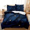 3pcs Duvet Cover Set, Includes 1 Duvet Cover and 2 Pillowcases, No Insert, Ultra-Soft Comfortable, Navy Blue Golden Abstract