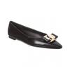 Ferragamo Zea Leather Flat Black