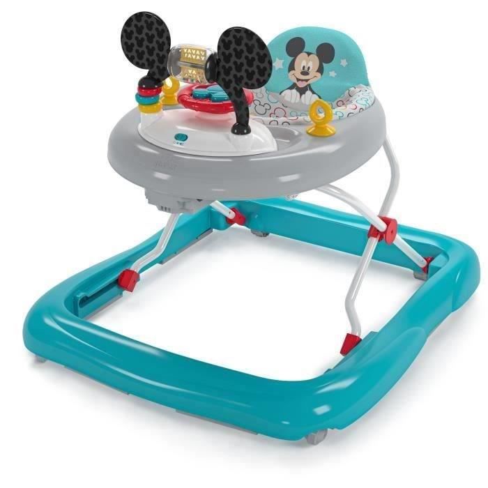 DISNEY BABY - MICKEY - Trotteur bébé évolutif et pliable 2-en-1 Jouet d'éveil amovible intégré, cadeau bébé