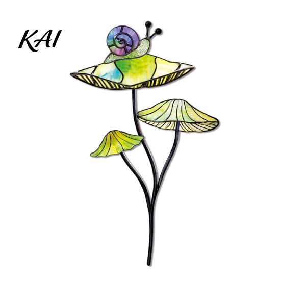 Metal Gardening Ornaments Colorful Planter Insert Stake, Double-Sided, Flower Pot Decor Patio Landscaping Accessories Insect Animal Stake for
