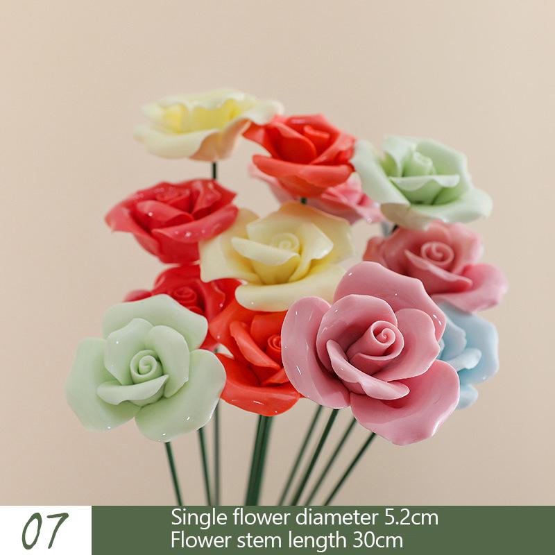 5X Искусственный цветок Керамика Ручная работа Искусственный цветок Креативное искусство Цветочный Домашний декор Вечеринка Свадьба Садовый декор Реквизит на День святого Валентина