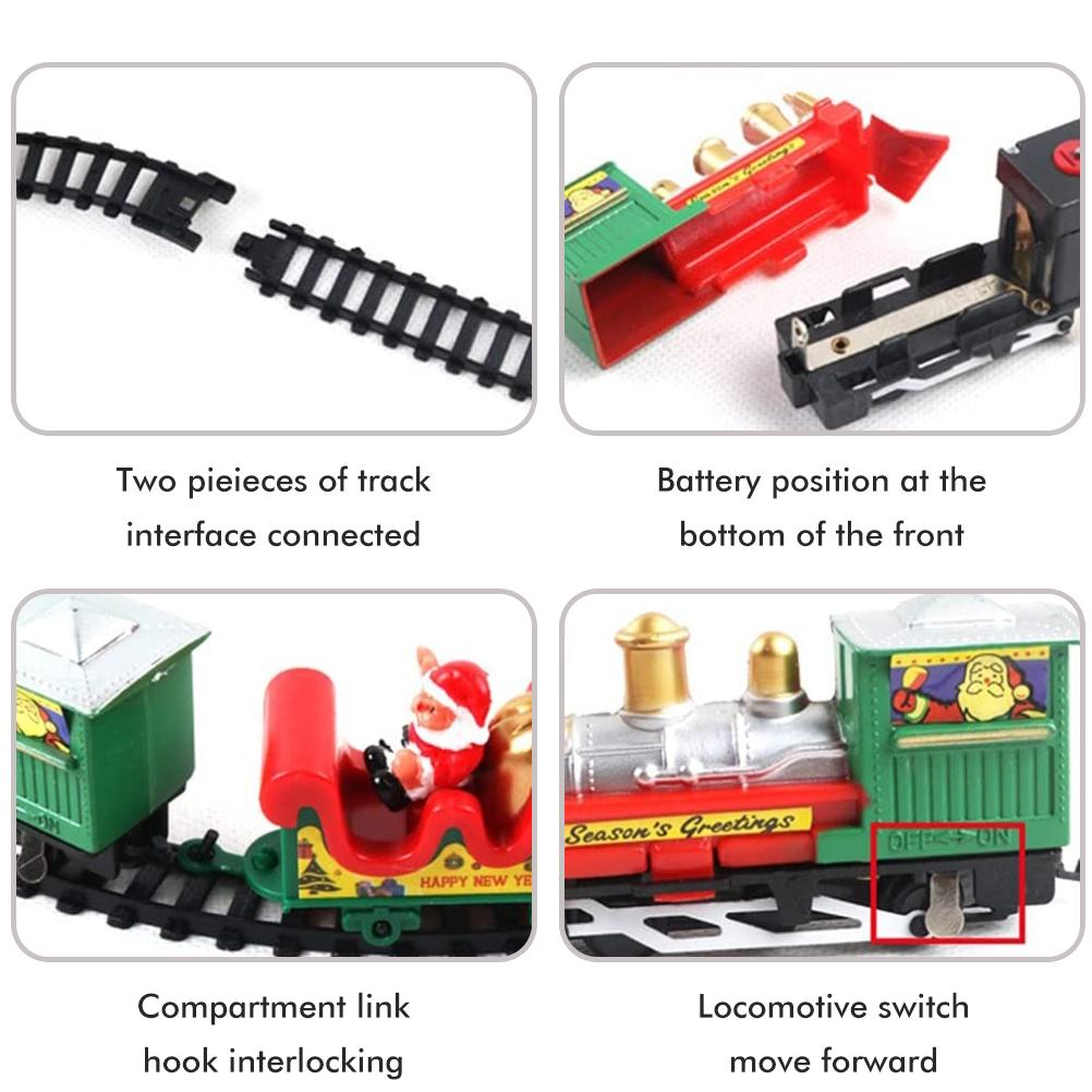 Christmas Electric Train Set for Children Electric Railway Train Set Battery Powered Santa Train Party Home Xmas Tree