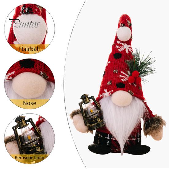 Рождественская кукла-гном, вязаная шапка ручной работы, сосновая иголка, ягодный помпон, полная борода, коса, милый рабочий стол, стоящий безликий гном, фаршированное украшение для вечеринки