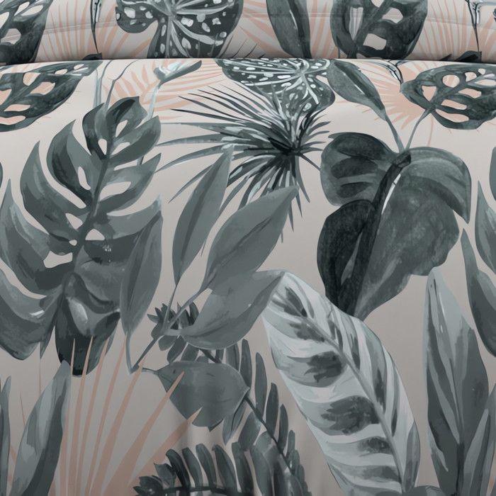 Комплект постельного белья из хлопка 57 нитей 140x200 см TROPIC зеленый, от Soleil d'ocre