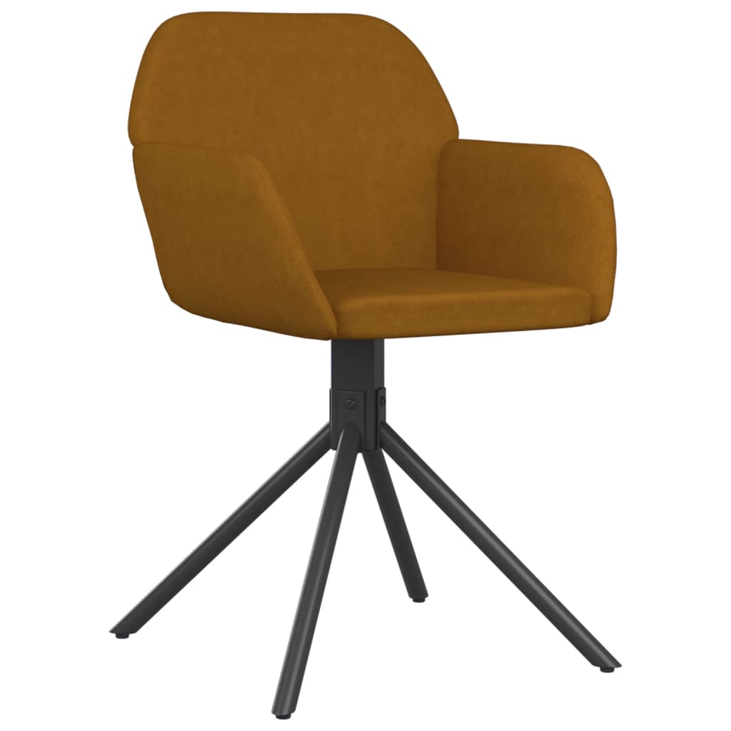 Dining Chairs 2 pcs Swivel Brown Velvet