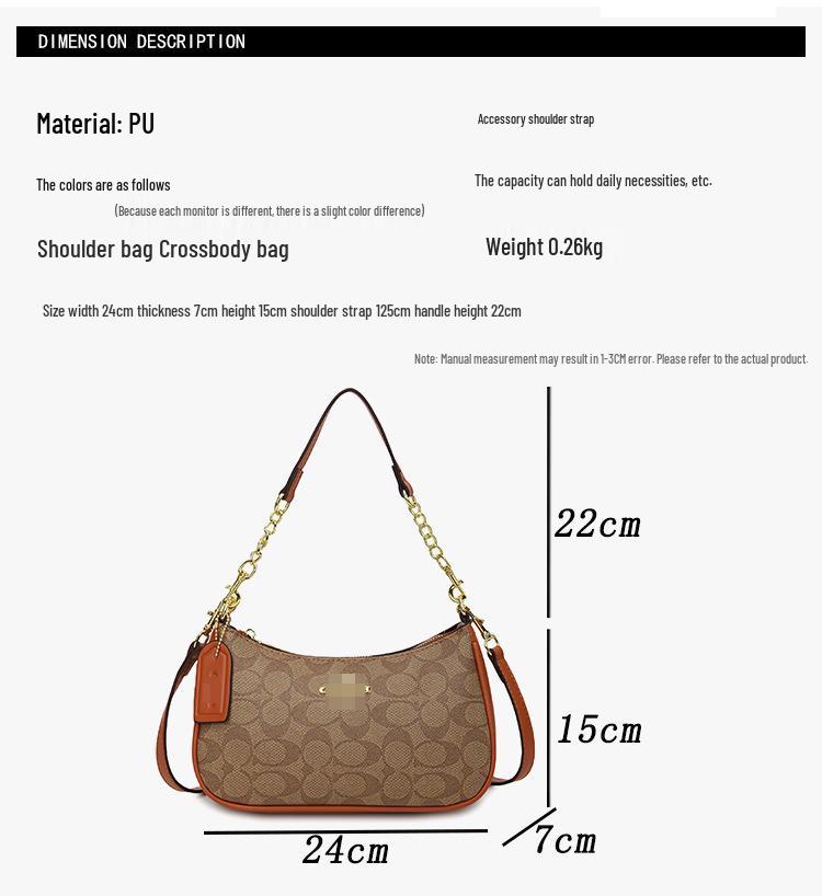 Женская классическая универсальная сумка-кроссбоди в форме полумесяца с принтом в виде цепи