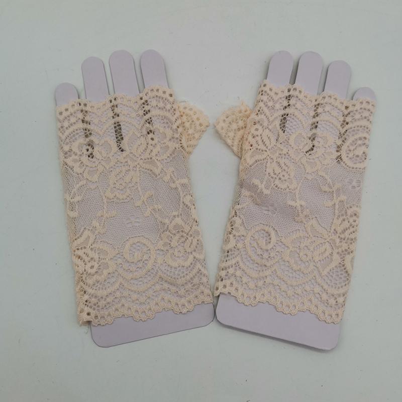 Женские солнцезащитные перчатки для улицы, кружевные перчатки с защитой от УФ-излучения, варежки для езды на велосипеде, модные солнцезащитные перчатки на лето, сексуальные, 1 пара