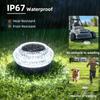 VOLISUN Solar Ground Lights Outdoor,12 Pack Flat Solar Pathway Lights | IP67 Waterproof Solar Powered Disc Lights,Landscape Lighting for Garden Yard