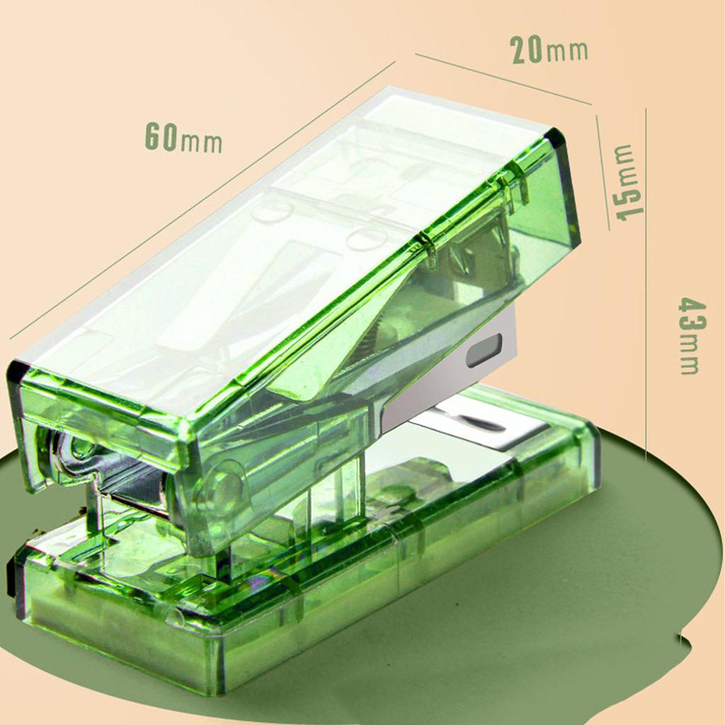 Мини-степлер, симпатичный, портативный, полупрозрачный, стальной, экономит усилия, офисный настольный степлер для