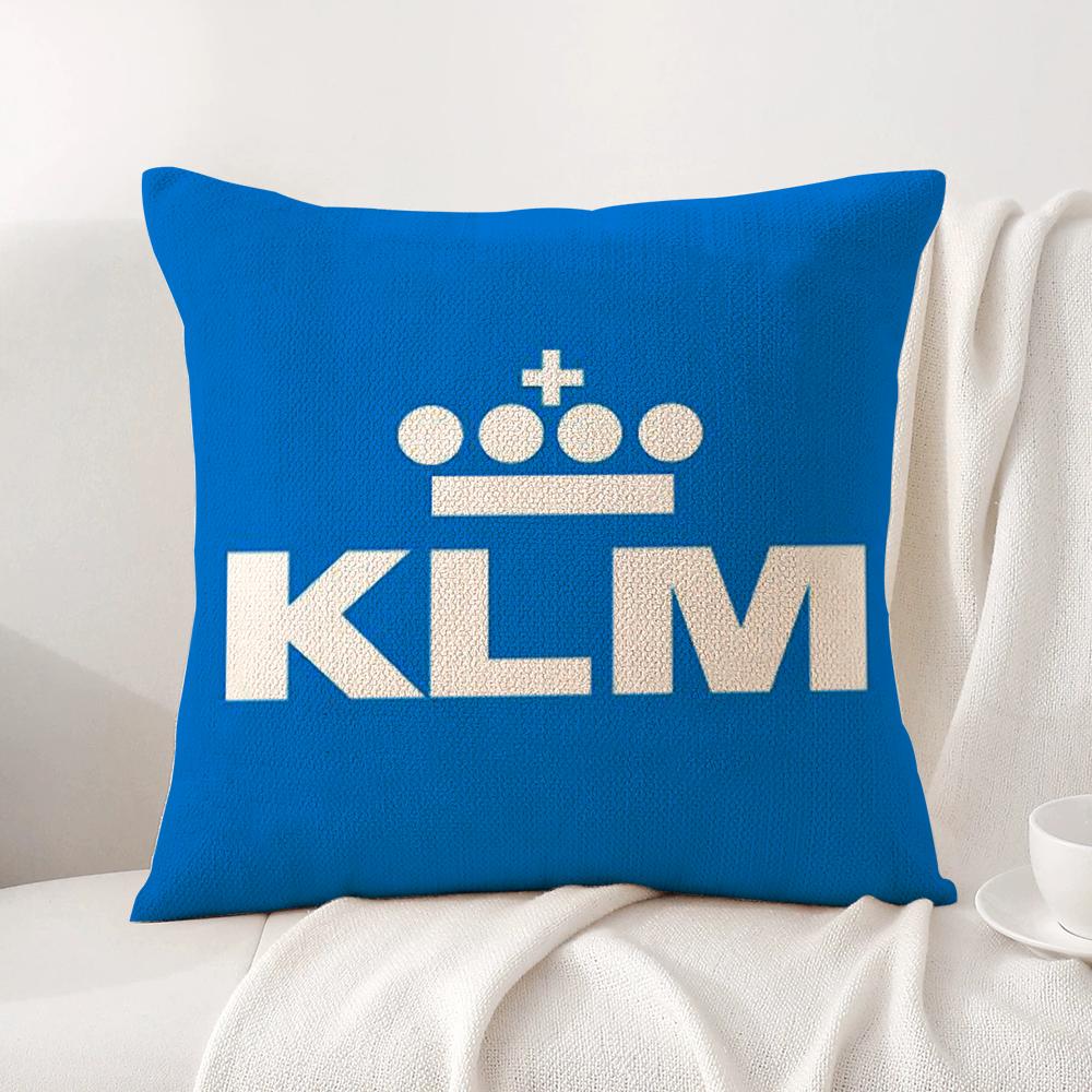 Нидерланды K-Klm R-Королевские голландские авиалинии Наволочка Летняя прохлада Льняная ткань Двусторонняя печать Наволочка Декор для дома