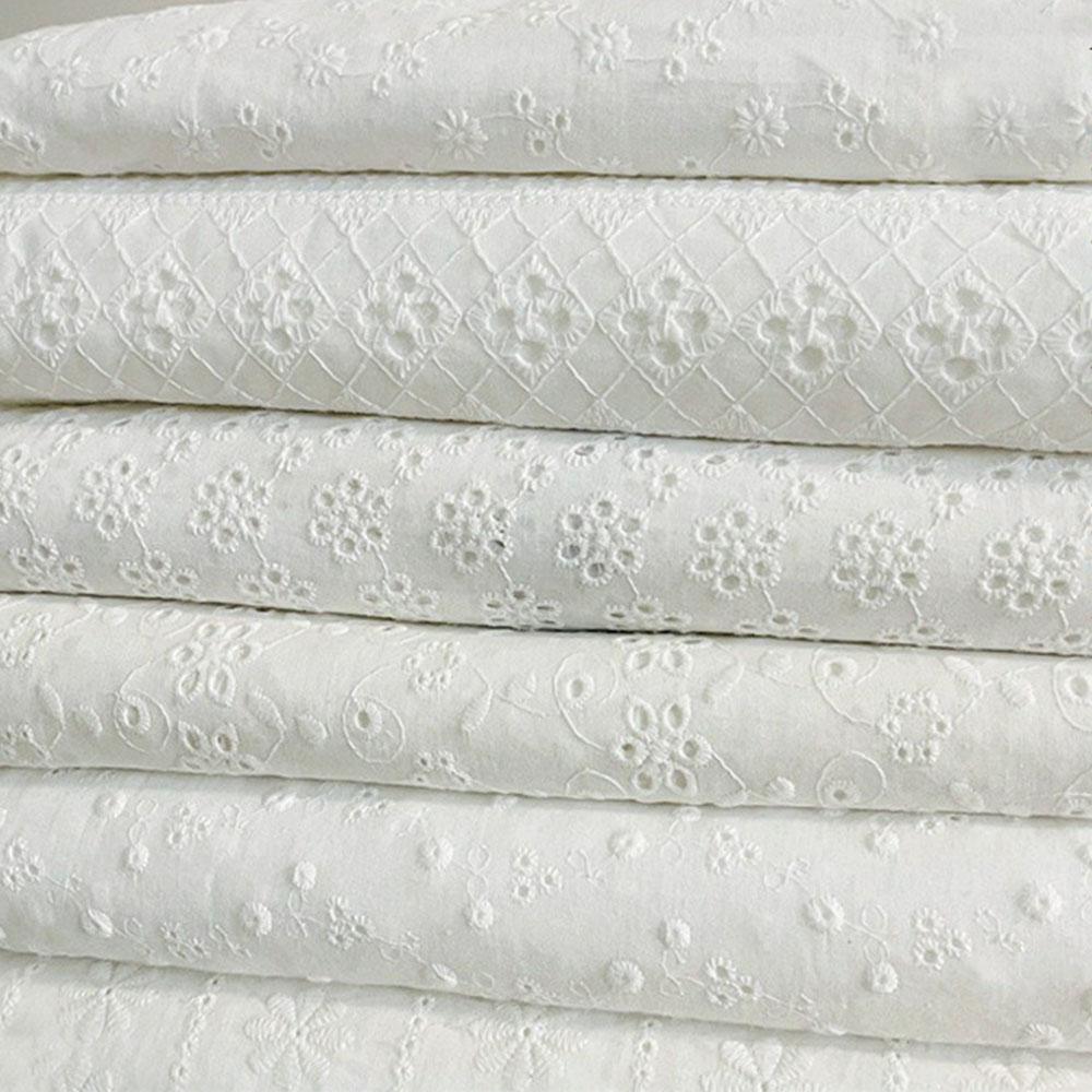 Вышивка Кружево 100% Хлопок Ткань Водорастворимая Ажурная Маленький Цветок Для Шитья Платья Одежды DIY Рукоделие По Половине Ярда