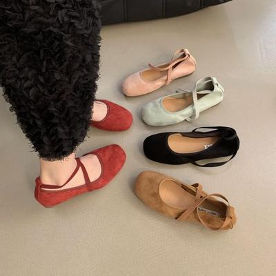 Мода Bailamos Совершенно новые женские туфли на плоской подошве Мода Красные женские повседневные платья Туфли Мэри Джейн Мягкая подошва Круглый носок Уличные туфли-балетки