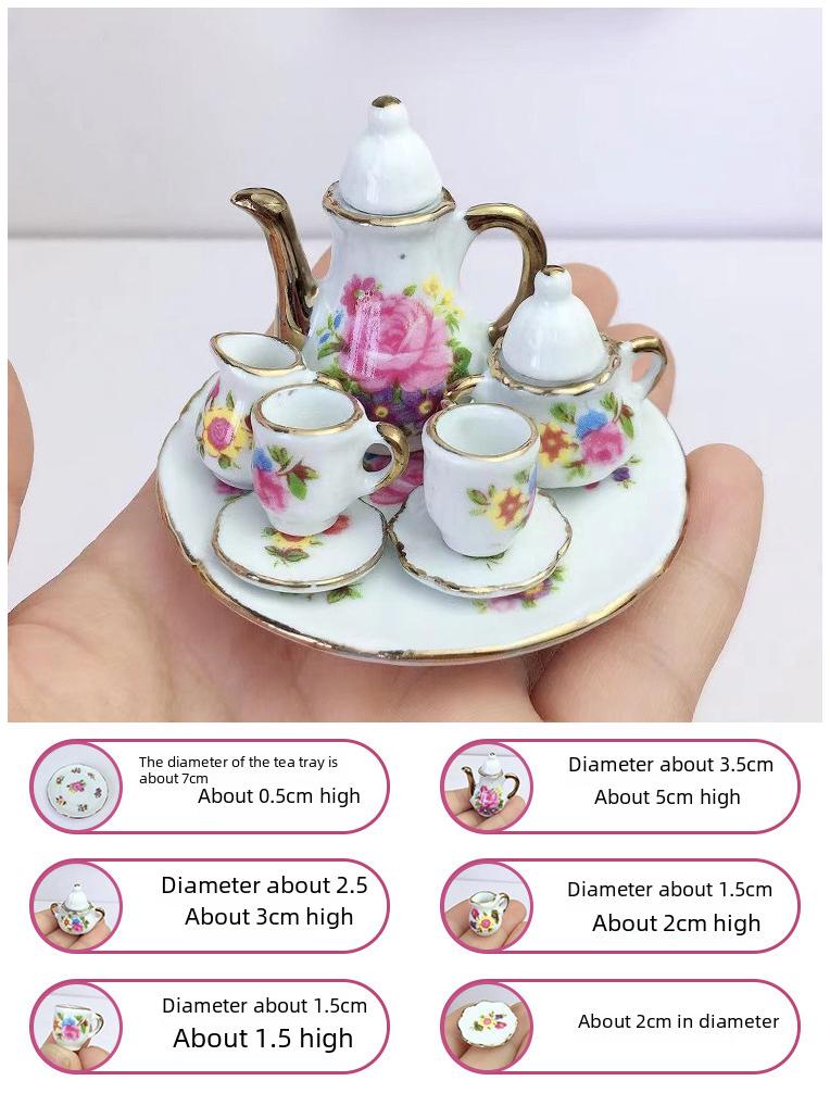 Миниатюрный керамический чайный сервиз для детского игрового домика – украшения для чайников и чашек