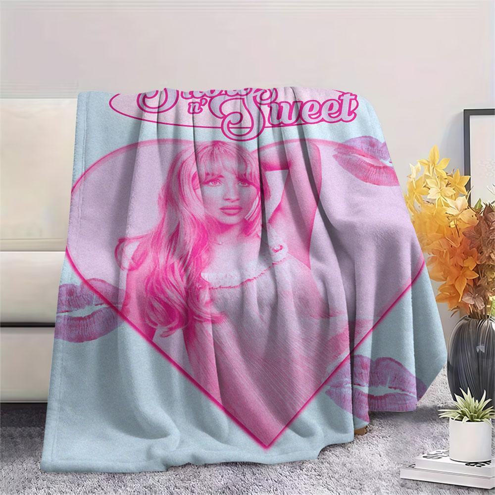 Sabrina Poster Printed Flannel Blanket, soft throw for bedroom sofa, washable, fan merchandise, great gift.
