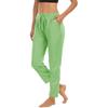 Women's High-waisted Solid Color Drawstring Lace-up Casual Pants Stretch Slim Long Comfortable Pocket Pants