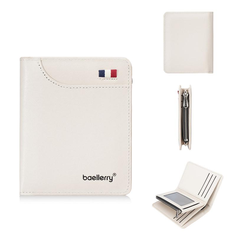 Baellerry Vintage Design Tri-fold Short Wallets for Men Fashion Business  Card Holder Zipper Purses