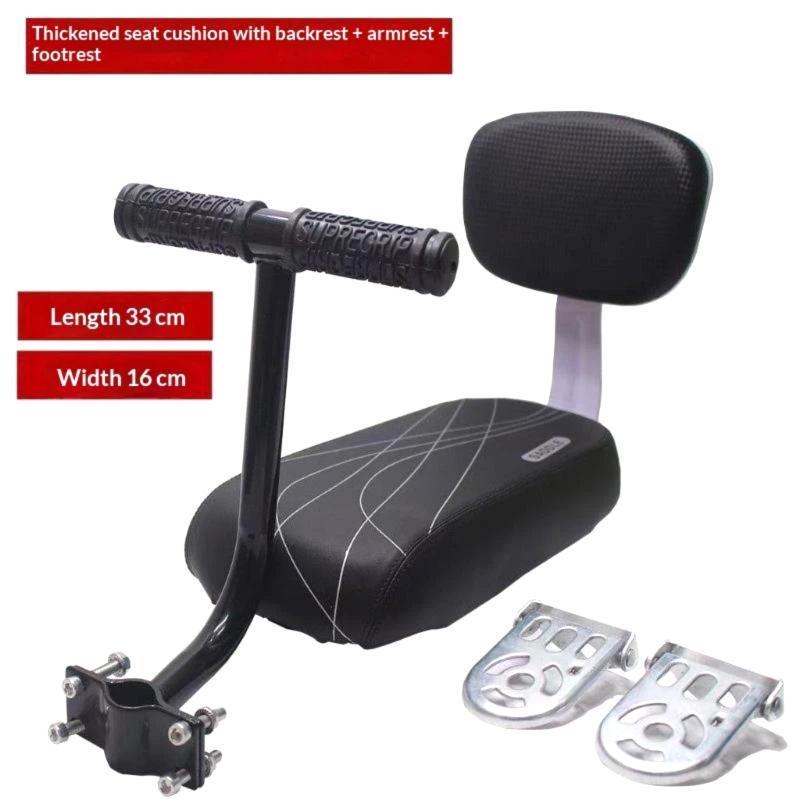 Soft Bicycle Child Rear Seat Heavy Duty Load Bearing with Backrest Armrest Footrest for 3-6 Years Kids Cycling