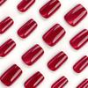 24pcs Glossy Medium Square Fake Nails, Red Reflective Glitter Cat Eye Press On Nails, Sparkling False Nails For Women Girls