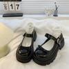 Fashion 2024 Hot Sale Ladies Shoes Autumn Women's Pumps Cute One-word Buckle Solid Butterfly-knot Mid Heel Water Proof Mary Jane Pumps