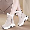 Women 'S Snow Boots Winter Woman Wedges Platform Shoes Thick -Soled Plus Velvet Thick Warm Mid Calf Short Boot Botas De Mujer