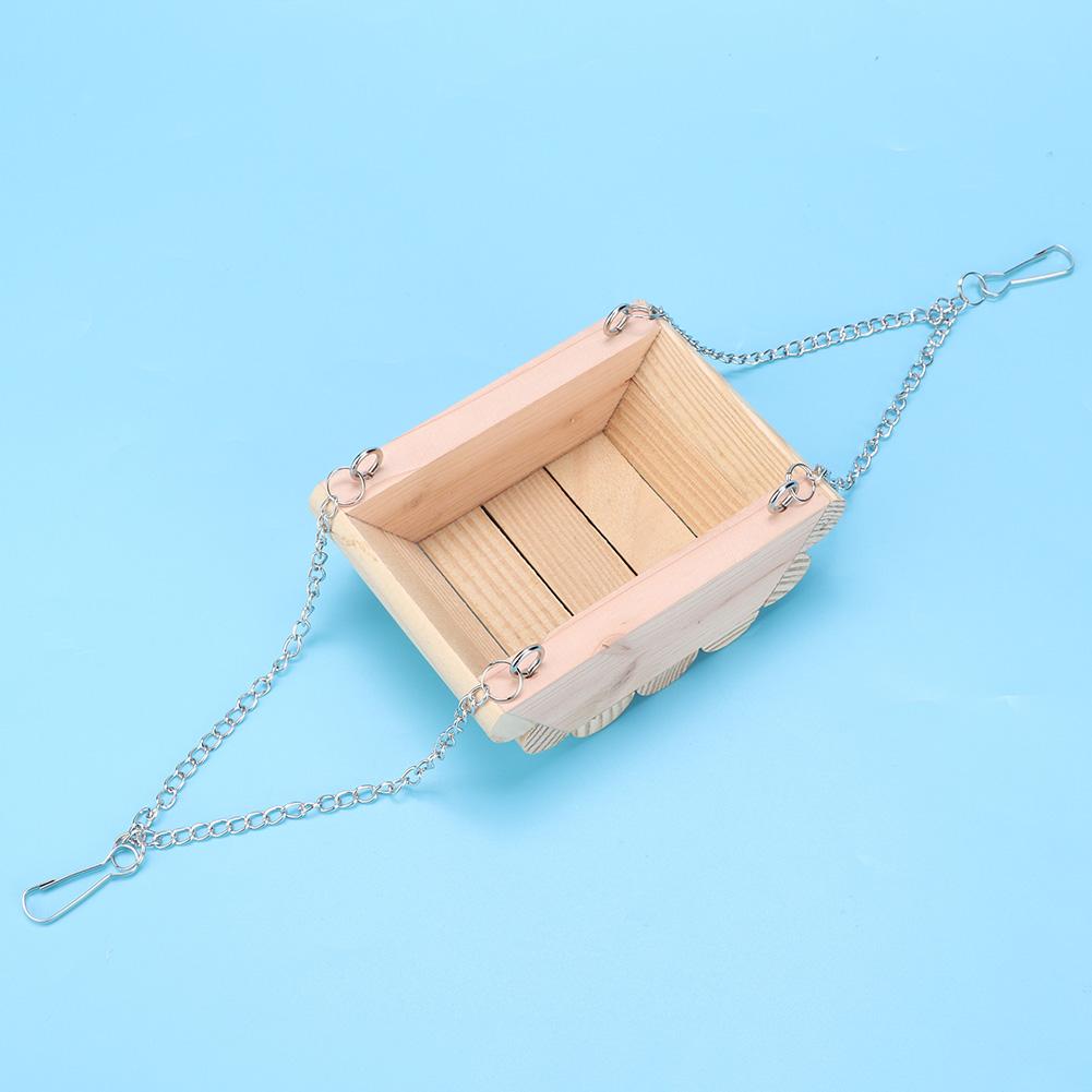 Деревянные качели для маленьких домашних животных, подвесная лодка, игрушка с цепью для хомяка, висящая на верхней части клетки