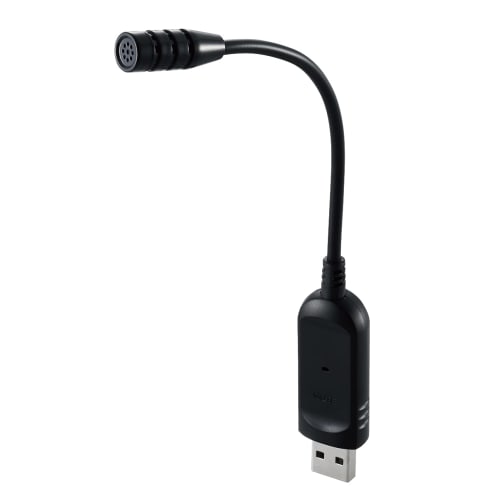 Elecom PC Microphone USB Direct Plug Flexible Arm with Mute Button LED Black HS-MC08UBK