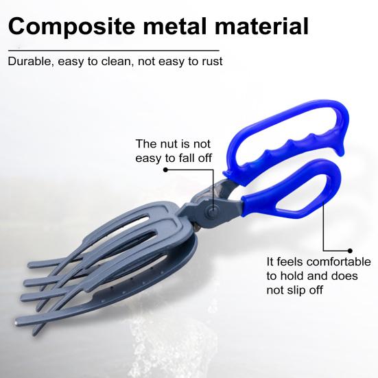 Fish Gripper 3-Claws Anti-slip Ergonomic Handle Multifunction Fishing Pliers Grabber Fish Control Clamp Catcher Tong Outdoor Fishing Accessories